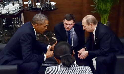 &Ocirc;ng Obama, tr&aacute;i, v&agrave; &ocirc;ng Putin thảo luận nhiều vấn đề khi gặp tại Thổ Nhĩ Kỳ