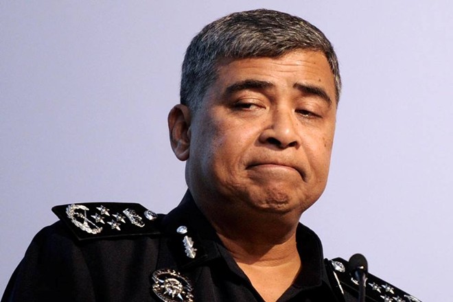 &Ocirc;ng Tan Sri Khalid Abu Bakar đại diện lực lượng cảnh s&aacute;t Malaysia th&ocirc;ng b&aacute;o việc bắt giữ nghi phạm li&ecirc;n quan đến khủng b&ocirc;́  IS