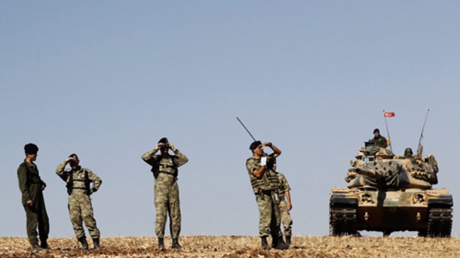 Binh sĩ Thổ Nhĩ Kỳ tại bi&ecirc;n giới gi&aacute;p với Syria