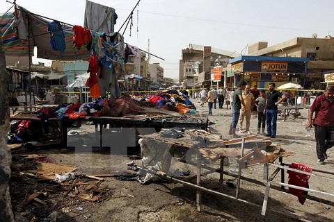 Hiện trường một vụ đ&aacute;nh bom liều chết của khủng bố IS ở Baghdad ng&agrave;y 17/9 vừa qua