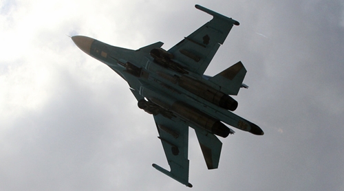 Chiến đấu cơ Su-34 của Nga, một trong c&aacute;c loại m&aacute;y bay d&ugrave;ng để kh&ocirc;ng k&iacute;ch tại Syria