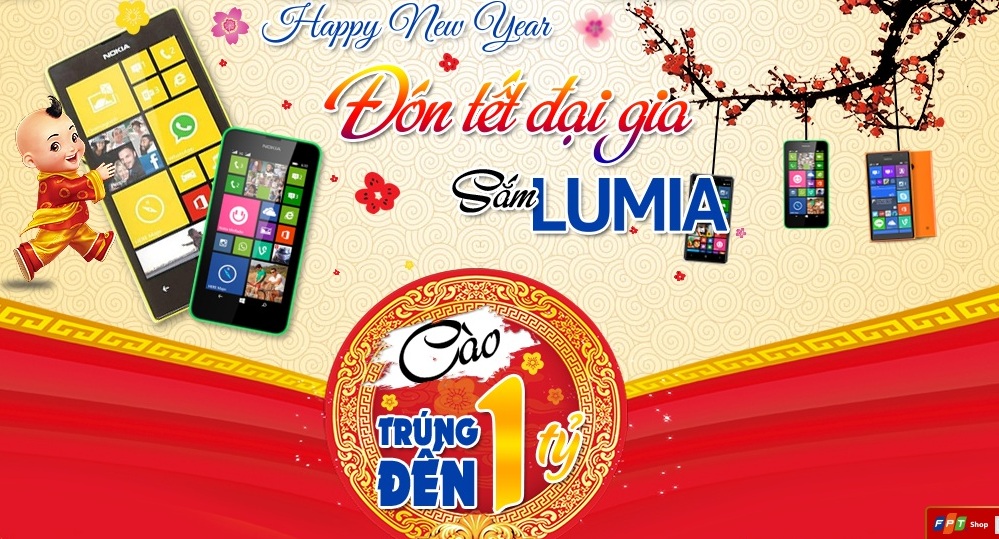 Sắm Lumia c&agrave;o tr&uacute;ng đến 1 tỷ
