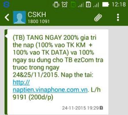 khuyến mại của vinaphone