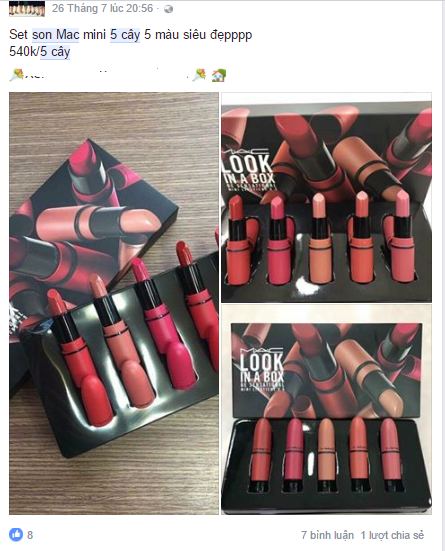 Những mức gi&aacute; kh&aacute;c nhau cho c&ugrave;ng một set son M.A.C nhưng vẫn 'rẻ b&egrave;o' 