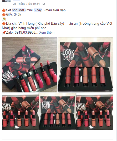 Những mức gi&aacute; kh&aacute;c nhau cho c&ugrave;ng một set son M.A.C nhưng vẫn 'rẻ b&egrave;o' 