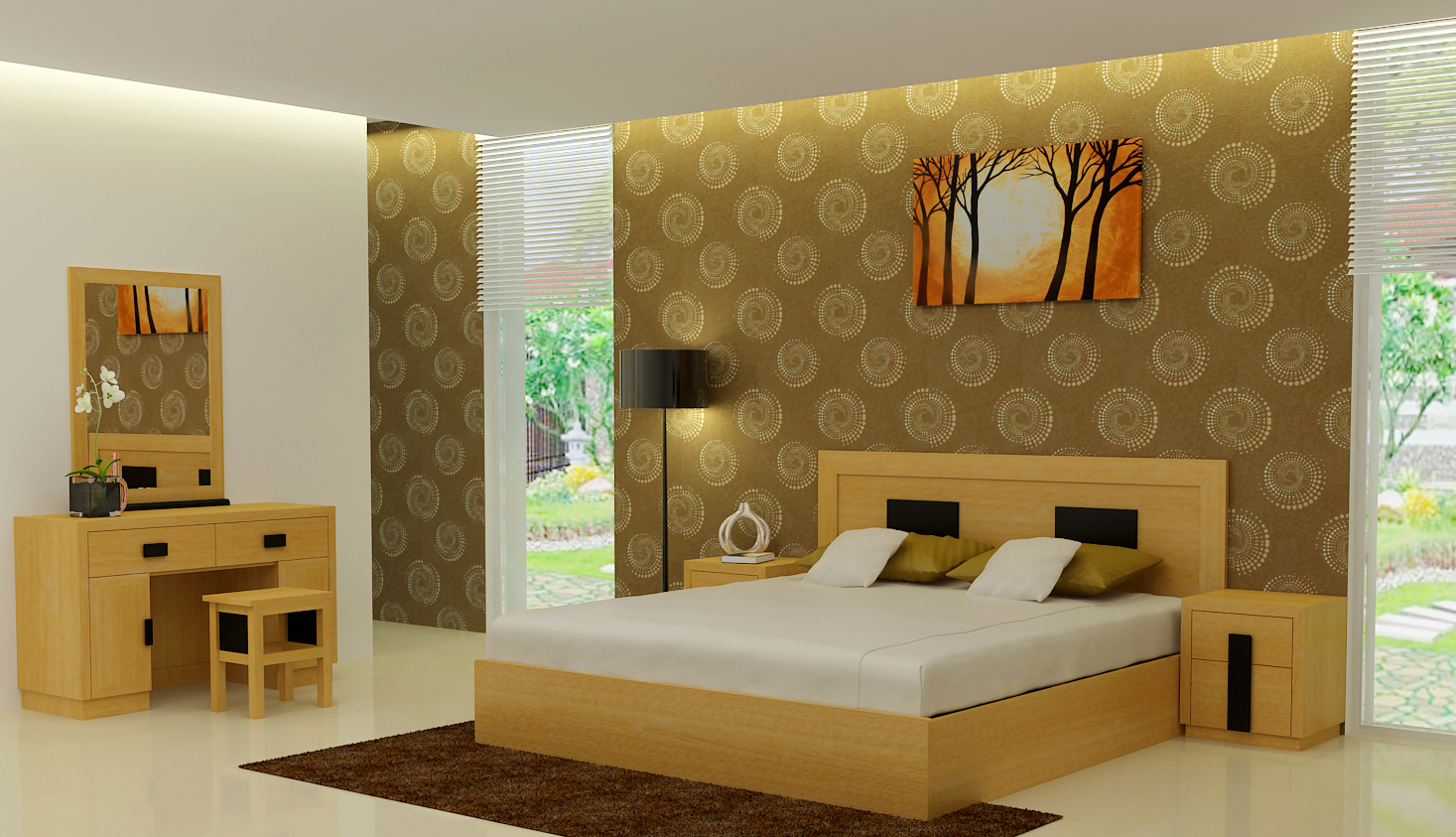 Kh&ocirc;ng gian ph&ograve;ng ngủ đẹp, tho&aacute;ng đ&atilde;ng sẽ tạo điều kiện để vợ chồng g&igrave;n giữ hạnh ph&uacute;c d&agrave;i l&acirc;u