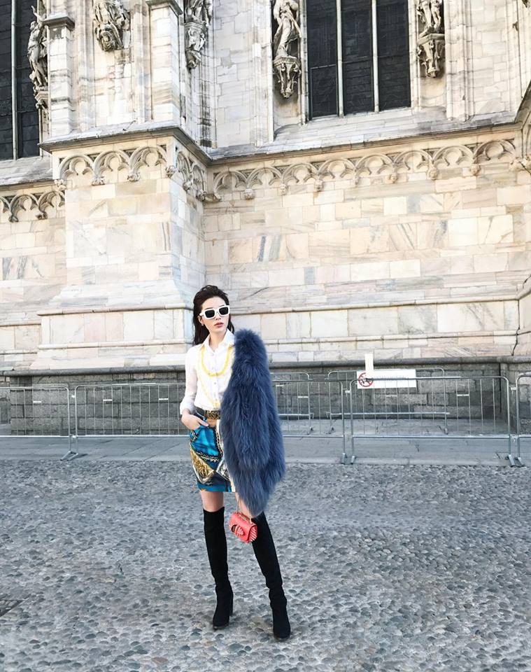 Trang phục đẳng cấp của Kỳ Duy&ecirc;n khi tham dự tuần lễ thời trang tại Milan