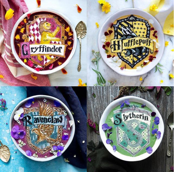 Những h&igrave;nh ảnh gắn liền với tiểu thuyết v&agrave; phim Harry Potter được Hazel minh họa lại bằng c&aacute;c nguy&ecirc;n liệu pha chế