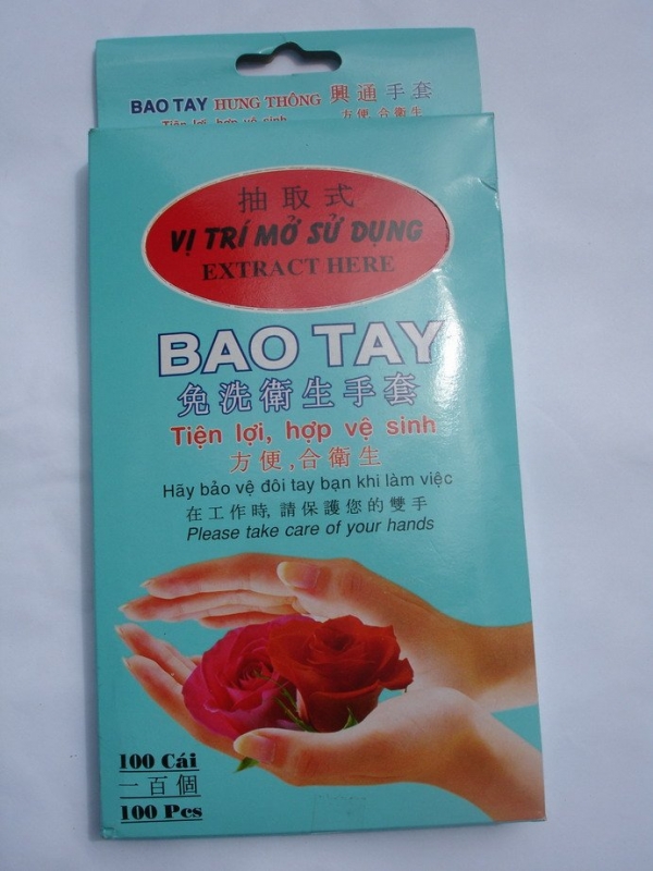 Tr&ecirc;n bao b&igrave; sản phẩm bao tay nilon hầu như kh&ocirc;ng c&oacute; khuyến c&aacute;o cho người sử dụng