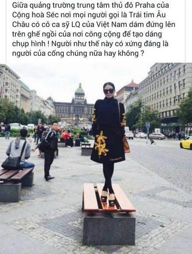Bức ảnh gây tranh cãi của Lệ Quyên được đăng tải trên mạng xã hội Bức ảnh gây tranh cãi của Lệ Quyên được đăng tải trên mạng xã hội