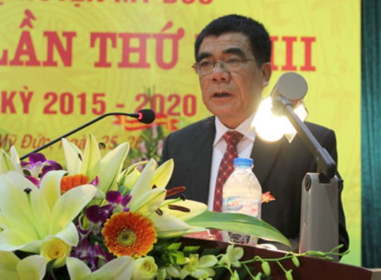 l&ecirc; văn sang, b&iacute; thư huyện ủy Mỹ Đức