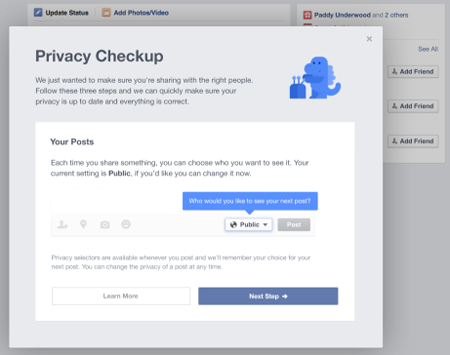 facebook thay đổi quyền ri&ecirc;ng tư