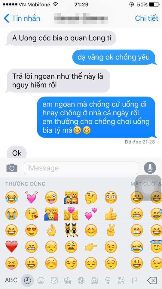 Hiệp G&agrave; khoe tin nhắn &lsquo;xin ph&eacute;p vợ&rsquo; đi uống bia