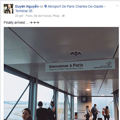 Sau đó Hoa hậu Kỳ Duyên khoe ảnh check in tại thủ đô Paris.