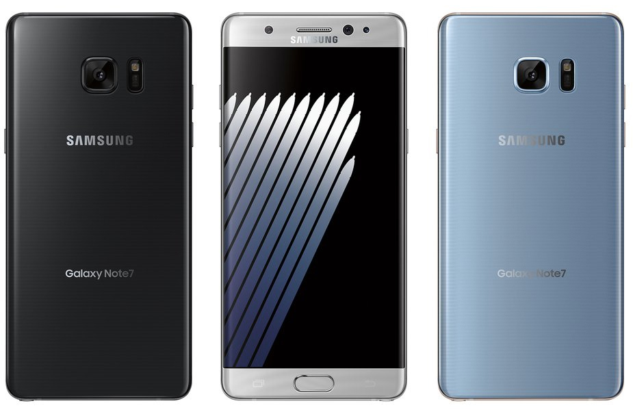 Galaxy Note 7 được ra mắt gồm 4 màu: đen, bạc, vàng và xanh dương, được chào bán với giá 18.99 triệu đồng.