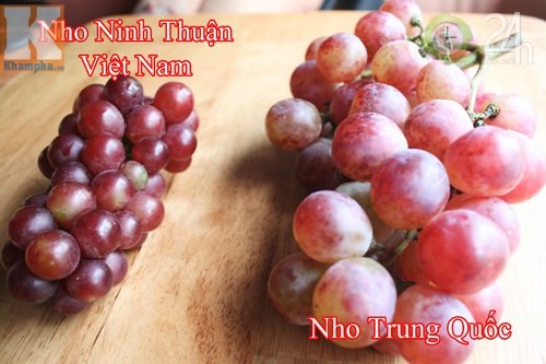 C&aacute;ch ph&acirc;n biệt nho Ninh Thuận v&agrave; nho Trung Quốc si&ecirc;u đơn giản.