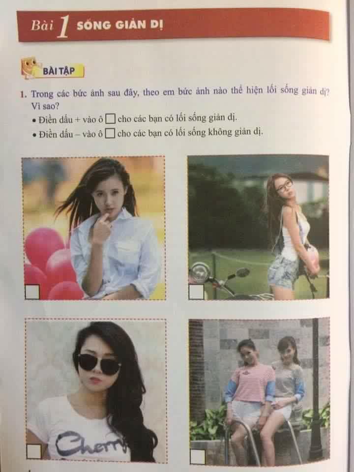 Mới đây, Midu khoe trên trang cá nhân tấm hình chụp lại từ sách giáo khoa, trong đó có ảnh của mình và loạt hotgirl khác, kèm với đó là câu hỏi: “Trong các bức ảnh sau đây, theo em bức ảnh nào thể hiện lối sống giản dị? Vì sao?”. Theo người đẹp chia sẻ thì có thể đây là sách Giáo dục công dân.