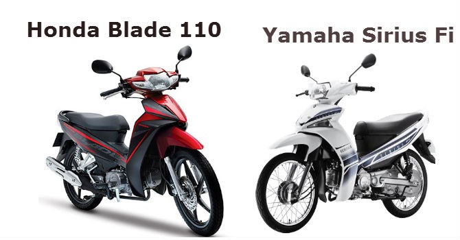 So s&aacute;nh hai chiếc xe m&aacute;y b&aacute;n chạy nhất Yamaha Sirius v&agrave; Honda Blade