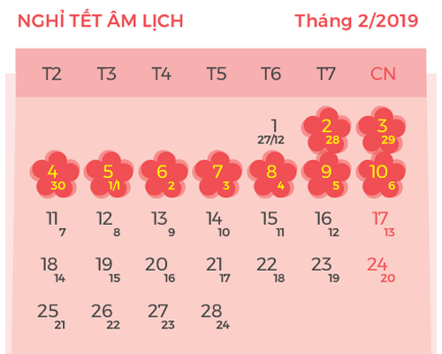 Tết Kỷ Hợi 2019 sẽ được nghỉ 9 ng&agrave;y li&ecirc;n tục?