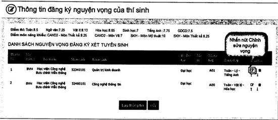 C&aacute;ch điều chỉnh nguyện vọng x&eacute;t tuyển đại học năm 2018 online
