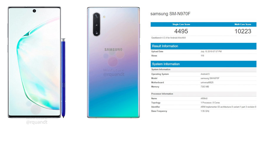 Galaxy Note 10 sẽ sở hữu sức mạnh vượt trội so với iPhone XS Max?