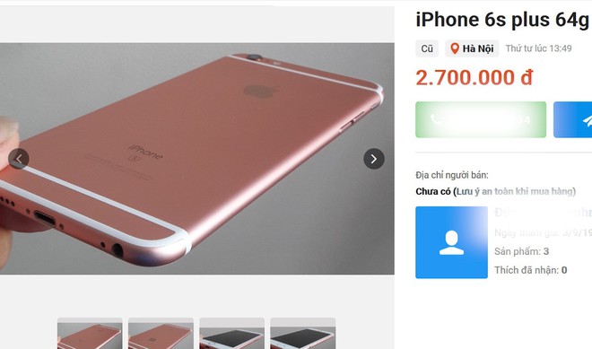 iPhone 6s Plus giảm gi&aacute; &lsquo;sốc&rsquo; gi&aacute; chỉ c&ograve;n 3 triệu đồng