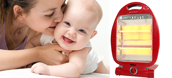  N&ecirc;n thận trọng khi sử dụng quạt sưởi cho trẻ. 