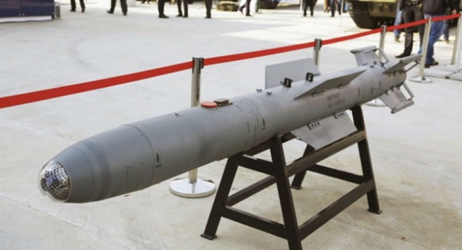 Bom th&ocirc;ng minh KAB-250 l&agrave; loại vũ kh&iacute; qu&acirc;n sự đầu ti&ecirc;n được Nga đem ra nước ngo&agrave;i sử dụng.  Ảnh: C&ocirc;ng an Nh&acirc;n d&acirc;n
