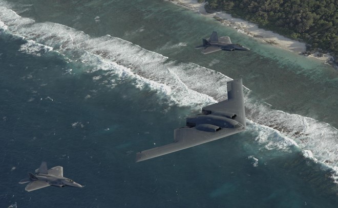 M&aacute;y bay n&eacute;m bom B-2 Spirit được thiết kế h&igrave;nh c&aacute;nh dơi, m&agrave;u đen. Ảnh: Lao Động 