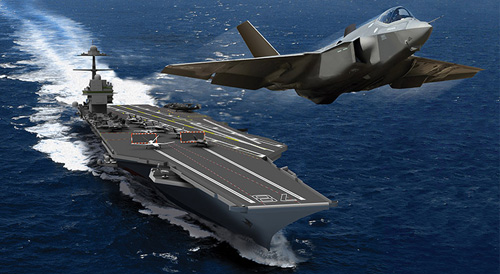 T&agrave;u s&acirc;n bay USS Gerald R. Ford c&oacute; trọng tải 112.000 tấn. Ảnh: Lao Động