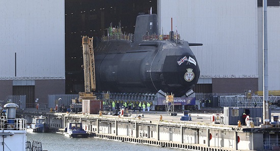 T&agrave;u ngầm HMS Audacious l&agrave; một trong 7 t&agrave;u ngầm thuộc lớp Astute của Anh. Ảnh: TTXVN 