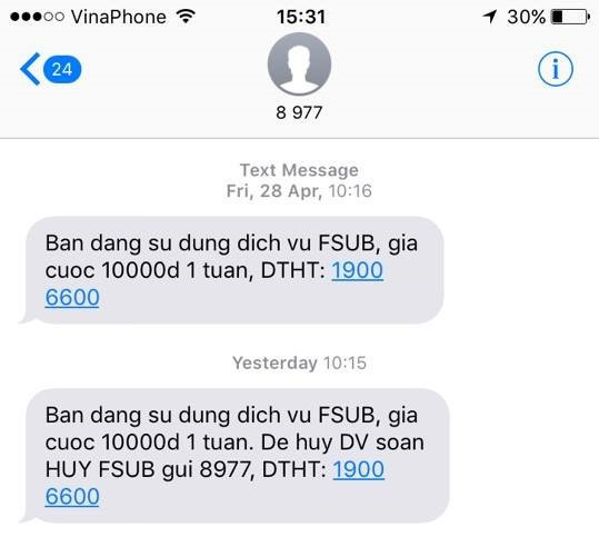 Người d&ugrave;ng n&ecirc;n thận tỉnh t&aacute;o trước c&aacute;c dịch vụ lạ của nh&agrave; mạng. Ảnh: Zing News 