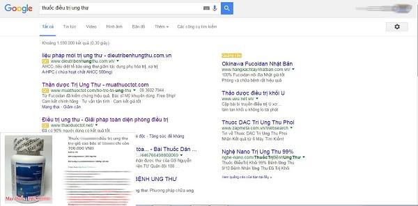  Chỉ cần g&otilde; google người d&ugrave;ng c&oacute; thể t&igrave;m thấy h&agrave;ng loạt lời quảng c&aacute;o về thuốc điều trị ung thư. Ảnh minh họa
