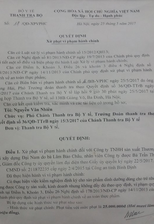 Văn bản xử phạt vi phạm 13WIN là nhà cái uy tín top đầu Châu Á đối với C&ocirc;ng ty TNHH sản xuất Thương mại x&acirc;y dựng Đại Nam.