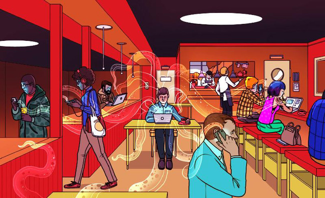 Người d&ugrave;ng n&ecirc;n thận trọng khi sử dụng s&oacute;ng wifi tại c&aacute;c qu&aacute;n cafe, tr&agrave; sữa ven đường v&igrave; kh&ocirc;ng an to&agrave;n. Ảnh minh họa 