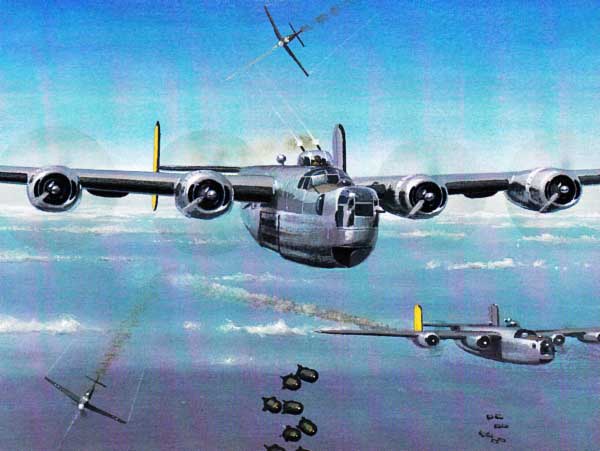 M&aacute;y bay n&eacute;m bom B-24 của Mỹ. Ảnh: Lao động