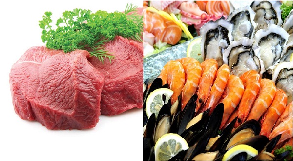 Thịt b&ograve; kh&ocirc;ng những kỵ hải sản m&agrave; c&ograve;n kỵ cả hạt dẻ, đậu n&agrave;nh...Ảnh minh họa 