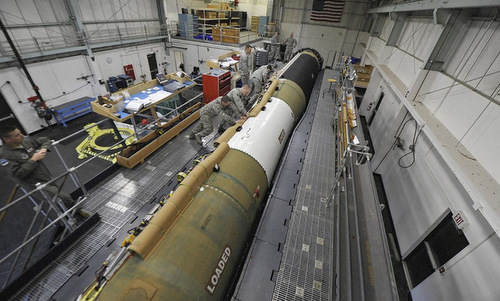 H&igrave;nh ảnh t&ecirc;n lửa Minuteman III của Mỹ. Ảnh: VnExpress