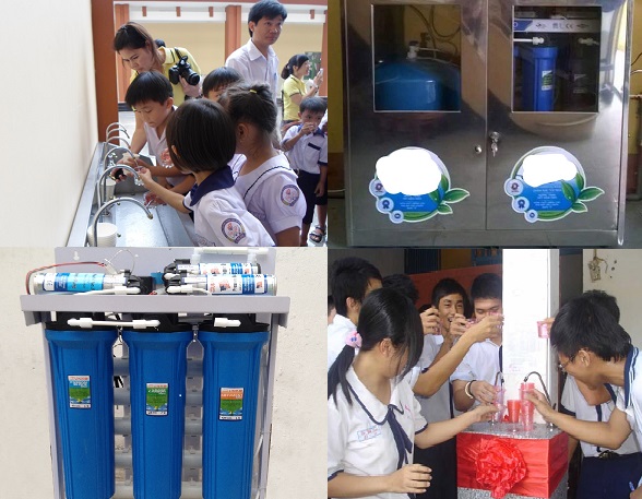  M&aacute;y lọc nước hiện đang kh&aacute; phổ biến trong c&aacute;c trường học. 