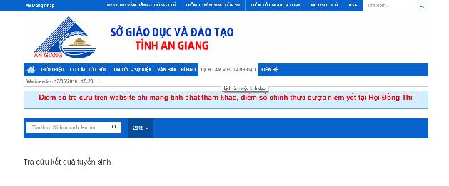 C&aacute;ch tra cứu điểm thi v&agrave;o lớp 10 tại tỉnh An Giang. Ảnh: angiang.edu.vn