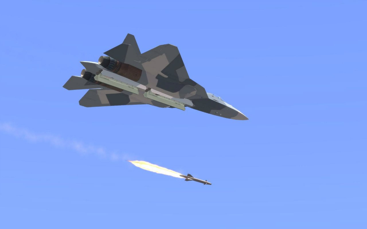 M&aacute;y bay Su-57 của Nga khai hỏa t&ecirc;n lửa tại chiến trường Syria. Ảnh minh họa