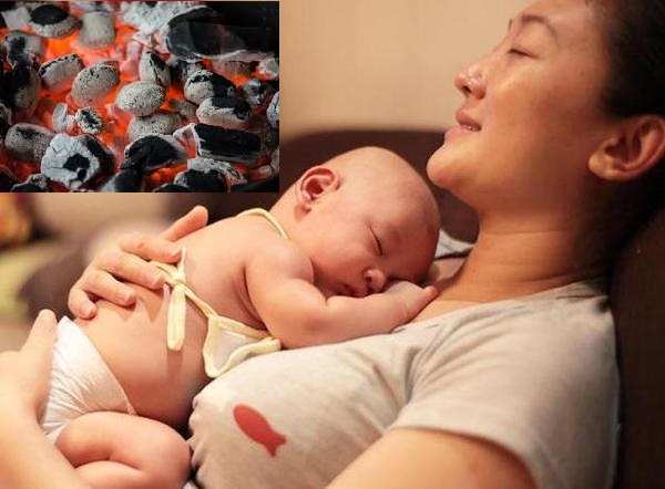  Mẹ mới sinh em b&eacute; kh&ocirc;ng n&ecirc;n nằm than kẻo con ngộ độc, vi&ecirc;m phổi. 