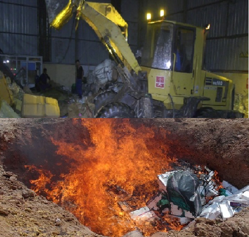Hưng Y&ecirc;n ti&ecirc;u hủy gần 8 tấn h&agrave;ng h&oacute;a kh&ocirc;ng r&otilde; nguồn gốc.  