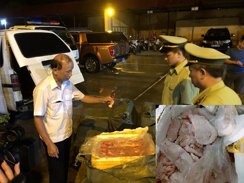 Nầm lợn nhập lậu được lực lượng quản l&yacute; thị trường Lạng Sơn thu giữ 