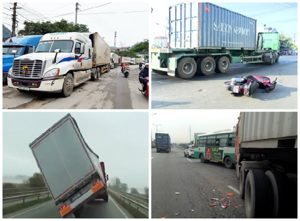 T&agrave;i xế cần lưu &yacute; khi đi cạnh xe container kẻo gặp tai nạn khủng khiếp 