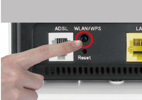 Nhấn ph&iacute;m WPS tr&ecirc;n modem 