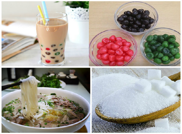  Uống chỉ một ly tr&agrave; sữa ngang uống 18,5 th&igrave;a đường v&agrave; một t&ocirc; phở