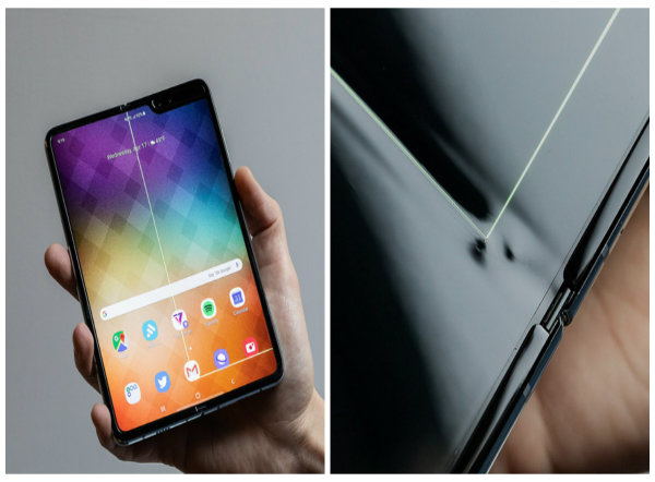 Điện thoại Samsung Galaxy Fold c&oacute; dấu hiệu hư hỏng