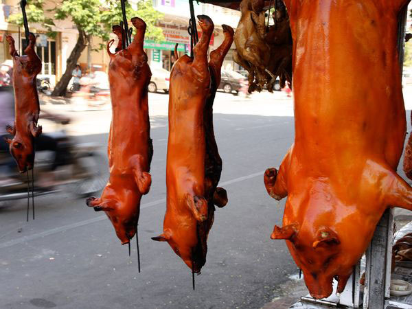 Lợn quay được b&agrave;y b&aacute;n khắp nơi nhưng nguồn gốc kh&ocirc;ng r&otilde; r&agrave;ng