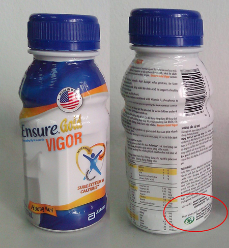 Sữa Ensure c&oacute; d&ograve;ng cảnh b&aacute;o 